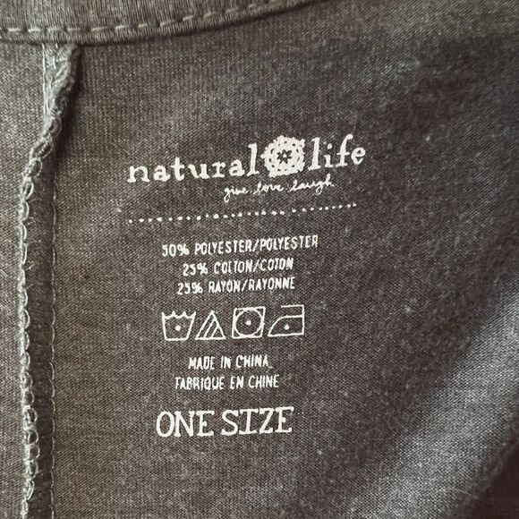 Natural Life Jumpsuit One Size Oversized Green Jersey Wide Leg V-neck Pockets - Picture 5 of 14